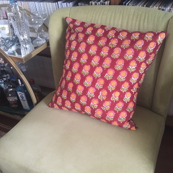 NWOT Indian Block Print Pillow or Cushion Cover - Picture 5 of 5